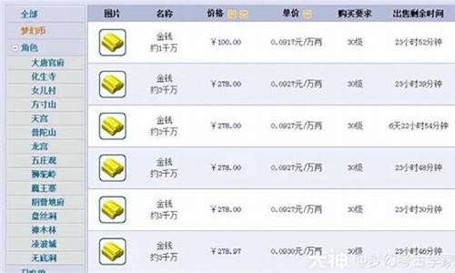 梦幻平衡金价怎么算_梦幻西游金价怎么算